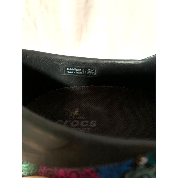 Crocs Clogs Womens 6W Neria Pro 2 Graphic Work Black Multi Floral Colorful Boho - Picture 6 of 10